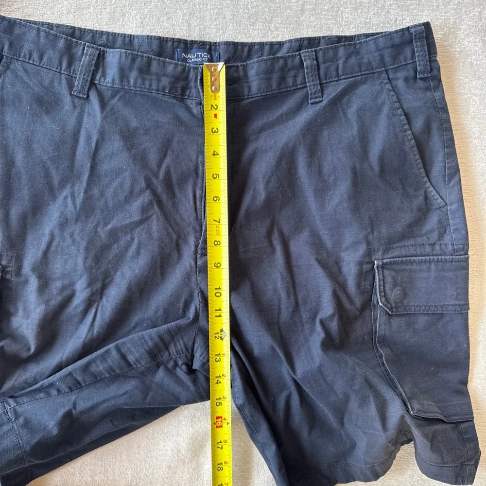 Nautica Flex Classic Fit Mens Size 42W Navy Blue Cargo Shorts Stretch Utility
